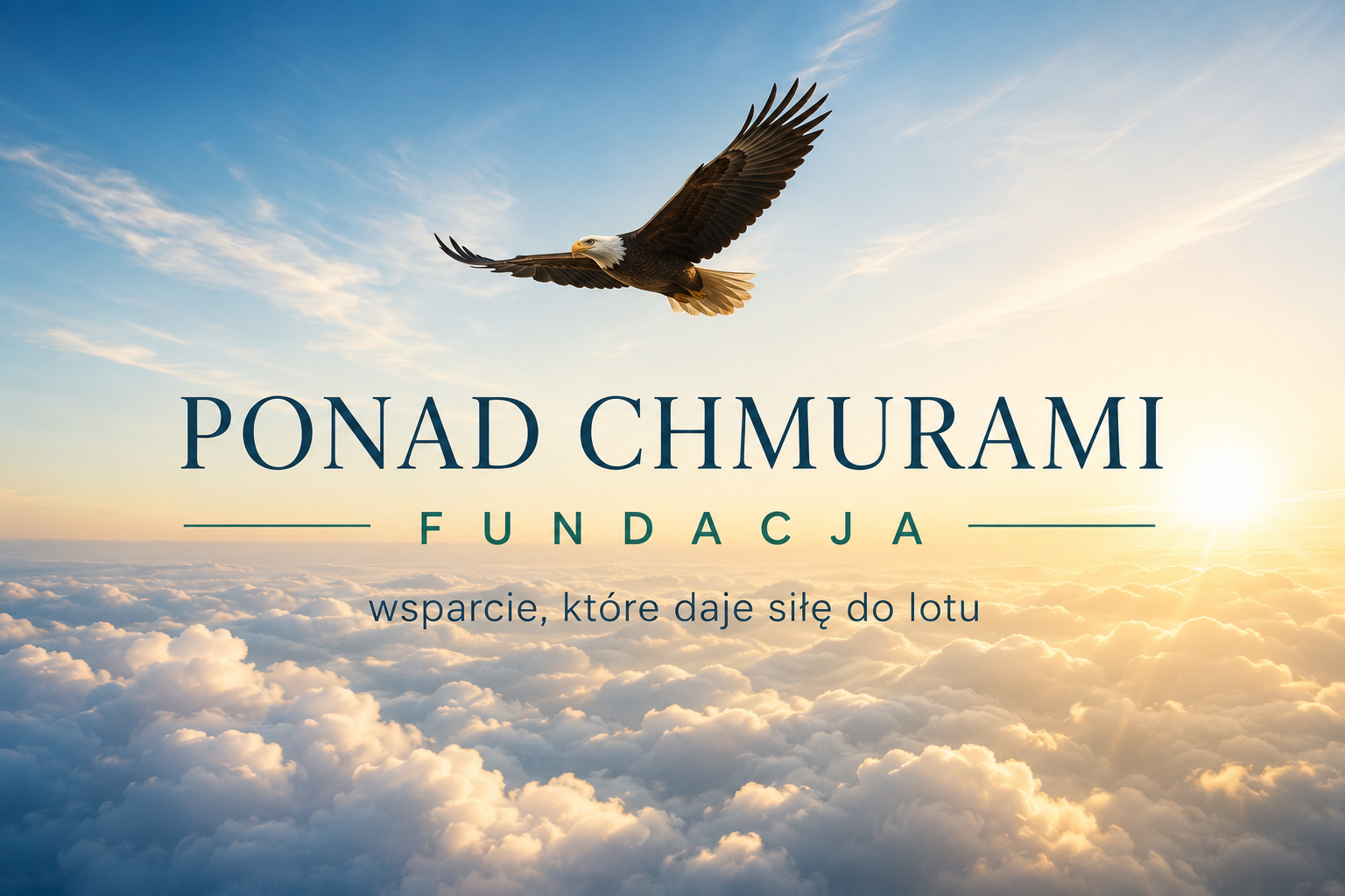 Orzeł lecący ponad chmurami, znak Fundacji Ponad Chmurami